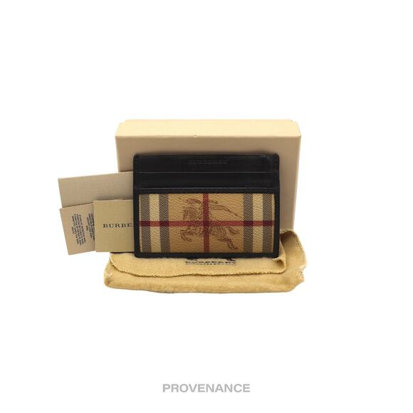 🔴 Burberry Card Holder Wallet - Haymarket Check Black - Picture 1 of 6